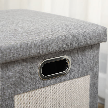 Pawhut Cama Cueva De Gatos 2 En 1 Tipo Reposapiés 35,5x35,5x42,5 Cm Gris_3