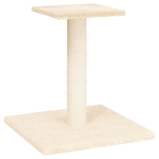 Poste Rascador Para Gatos Con Plataforma Color Crema 38 Cm_0