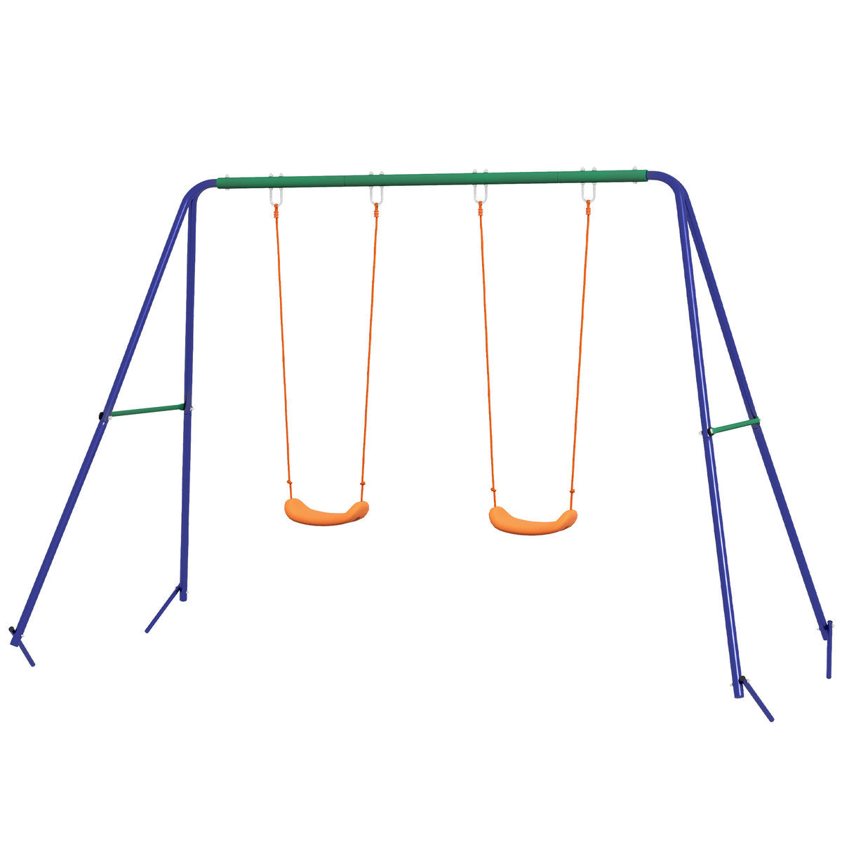 Outsunny Columpio Infantil Con 2 Sillas Y Soporte De Metal Multicolor_0