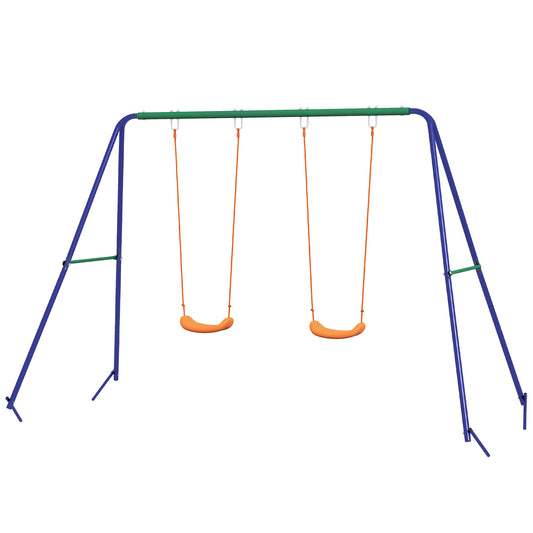Outsunny Columpio Infantil Con 2 Sillas Y Soporte De Metal Multicolor_0
