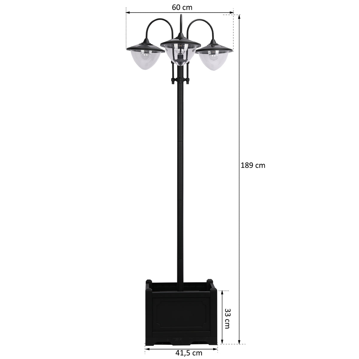 Outsunny Farol Solar De Jardín 189 Cm Con 18 Luces Led Blanca Fría 6000k Ip44_2