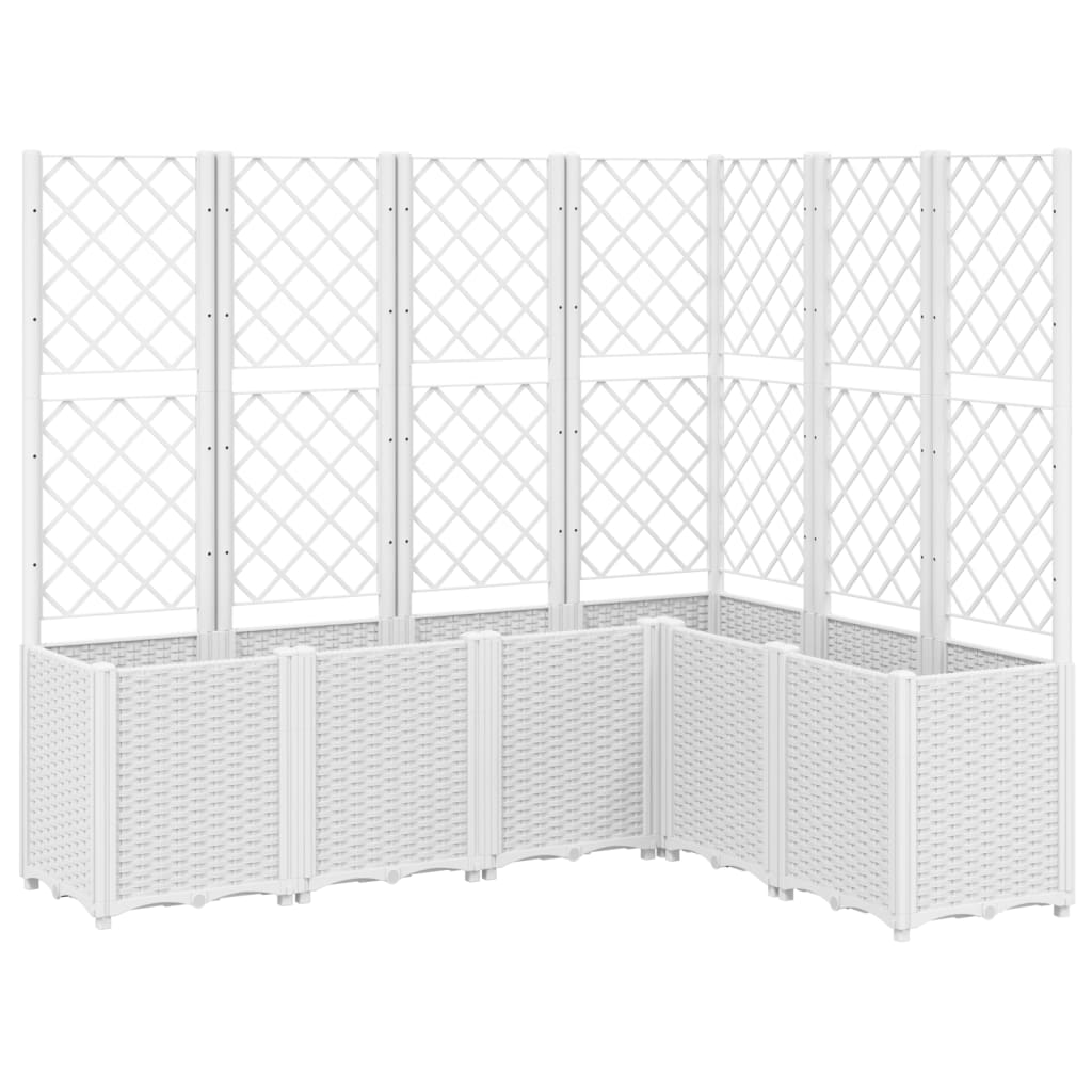 Jardinera Con Enrejado Pp Blanco 160x120x140 Cm_0