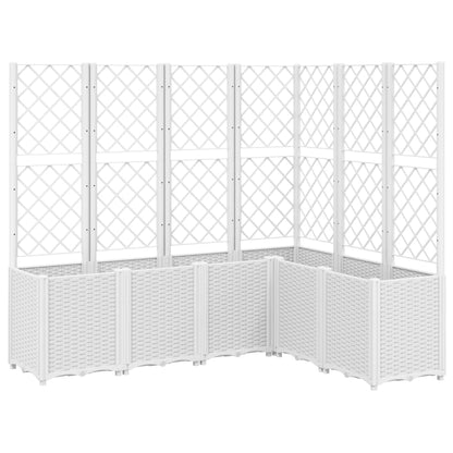 Jardinera Con Enrejado Pp Blanco 160x120x140 Cm_0