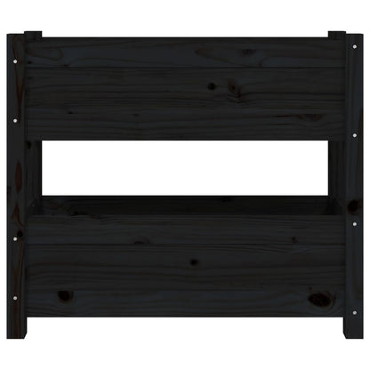 Jardinera De Madera Maciza De Pino Negro 77x25x66 Cm_4