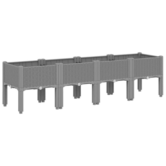 Jardinera Con Patas Pp Gris Claro 160x40x42 Cm_0