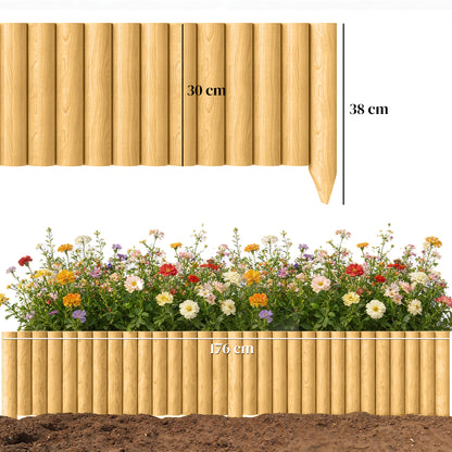Outsunny Valla De Jardín De Madera 176x38 Cm Para Huerto Patio Natural_2