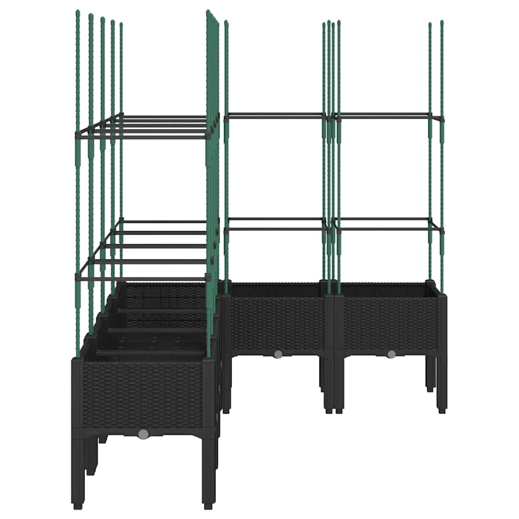 Jardinera Con Enrejado Pp Negro 160x120x142,5 Cm_3