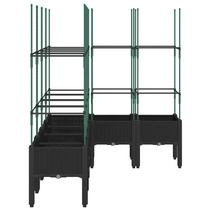 Jardinera Con Enrejado Pp Negro 160x120x142,5 Cm_3