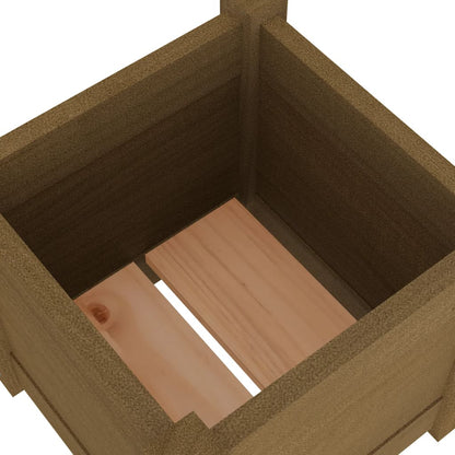 Jardinera De Madera Maciza De Pino Marrón 31x31x31 Cm_5