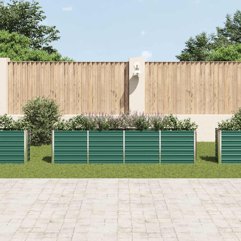 Jardinera Elevada De Acero Galvanizado Verde 320x40x77 Cm_2