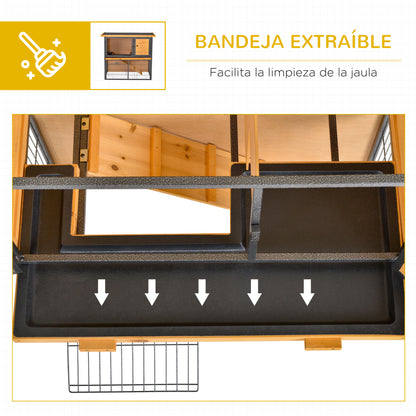 Conejera De Exterior De Madera Pawhut Multicolor 89,5x45x81 Cm_5