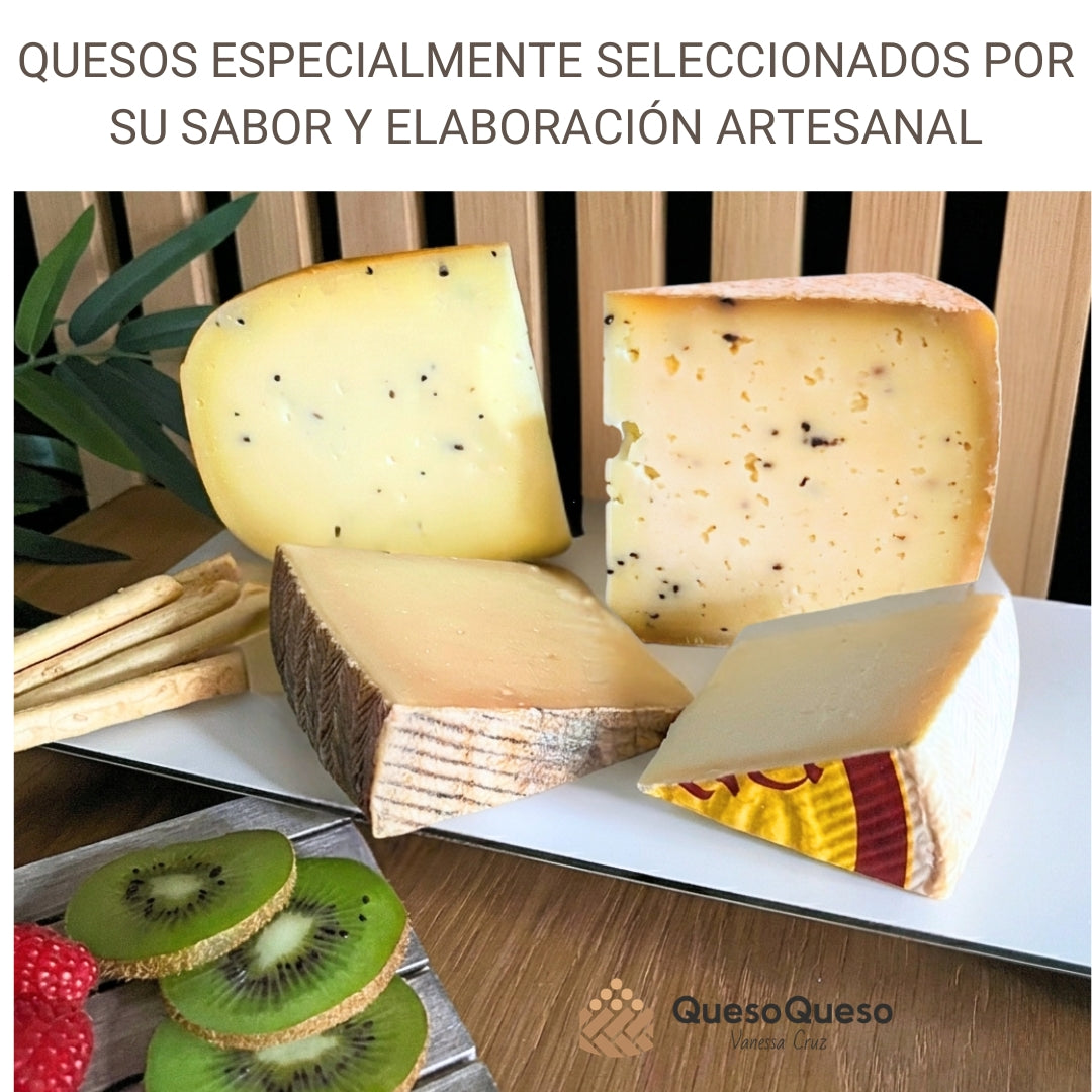 Quesoqueso® Caja De Quesos | Queso Manchego, Payoyo, Mahon Y Castellano Con Trufa | Regalo Pareja "díselo Con Quesos"_3