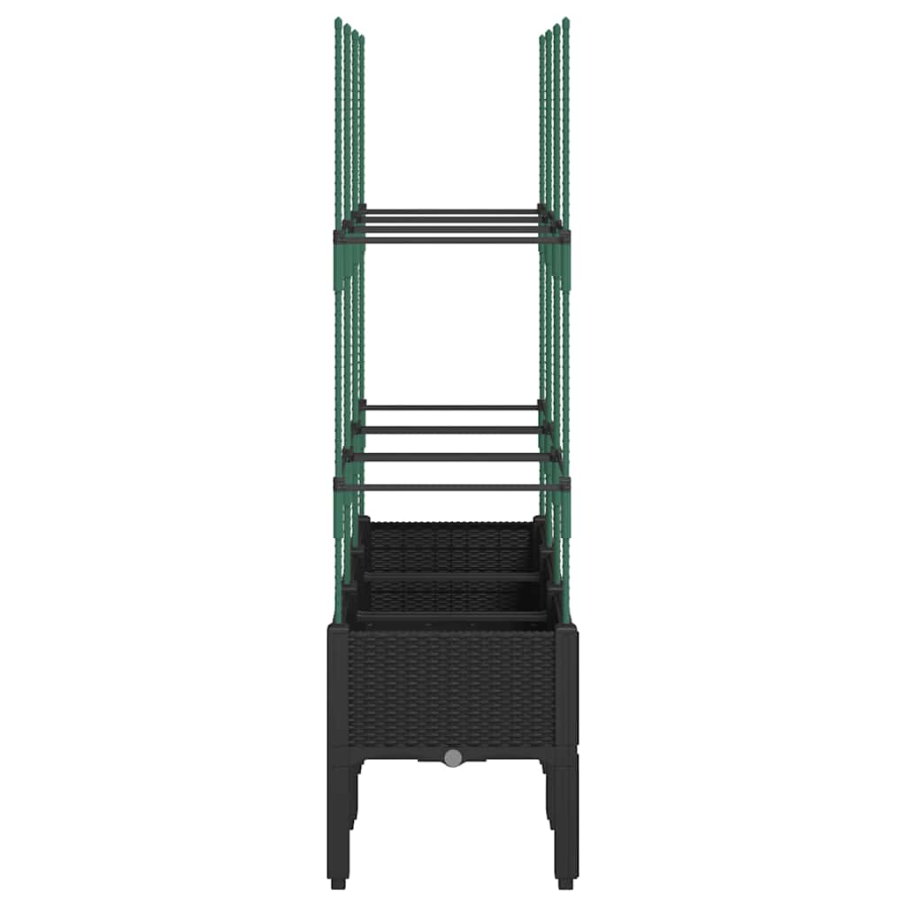 Jardinera Con Enrejado Pp Negro 120x40x142,5 Cm_3