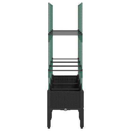 Jardinera Con Enrejado Pp Negro 120x40x142,5 Cm_3
