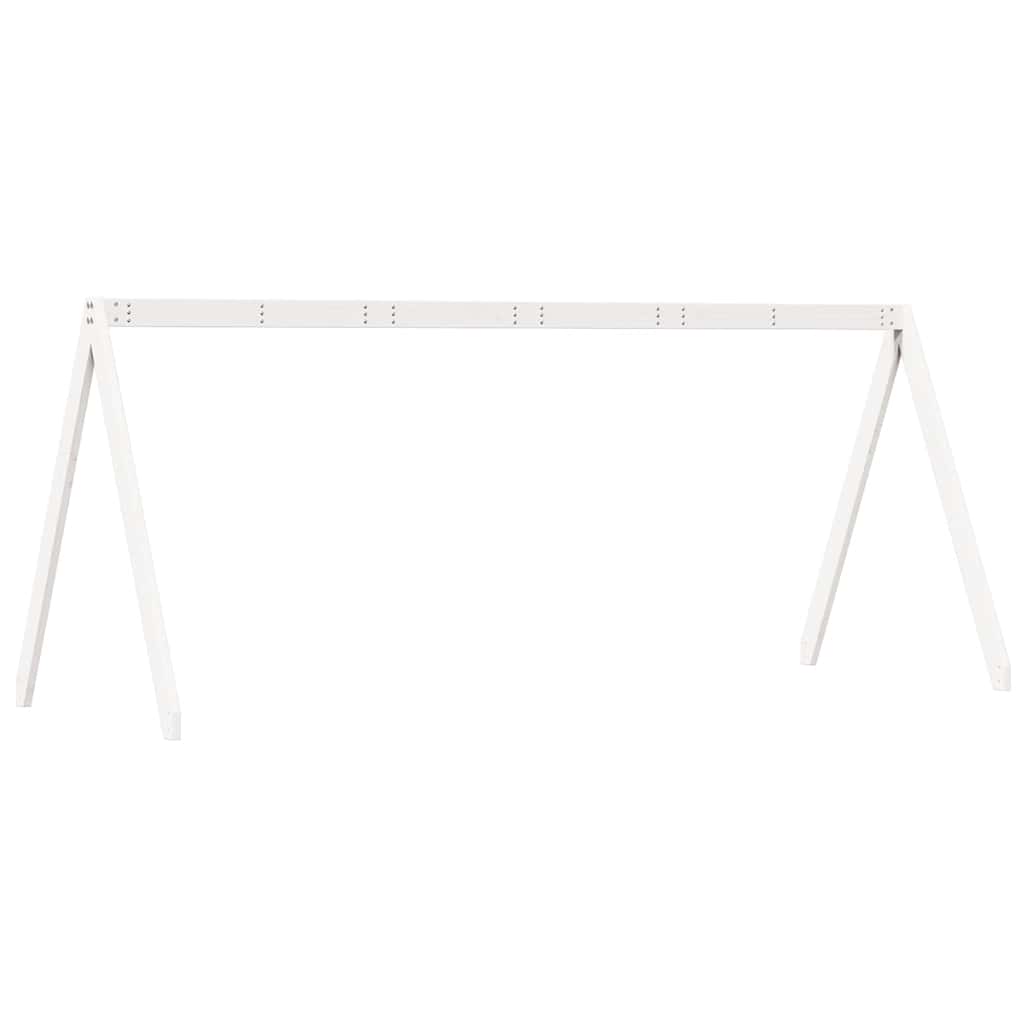 Techo De Cama Infantil Madera Maciza Blanco 209x85,5x88 Cm_5