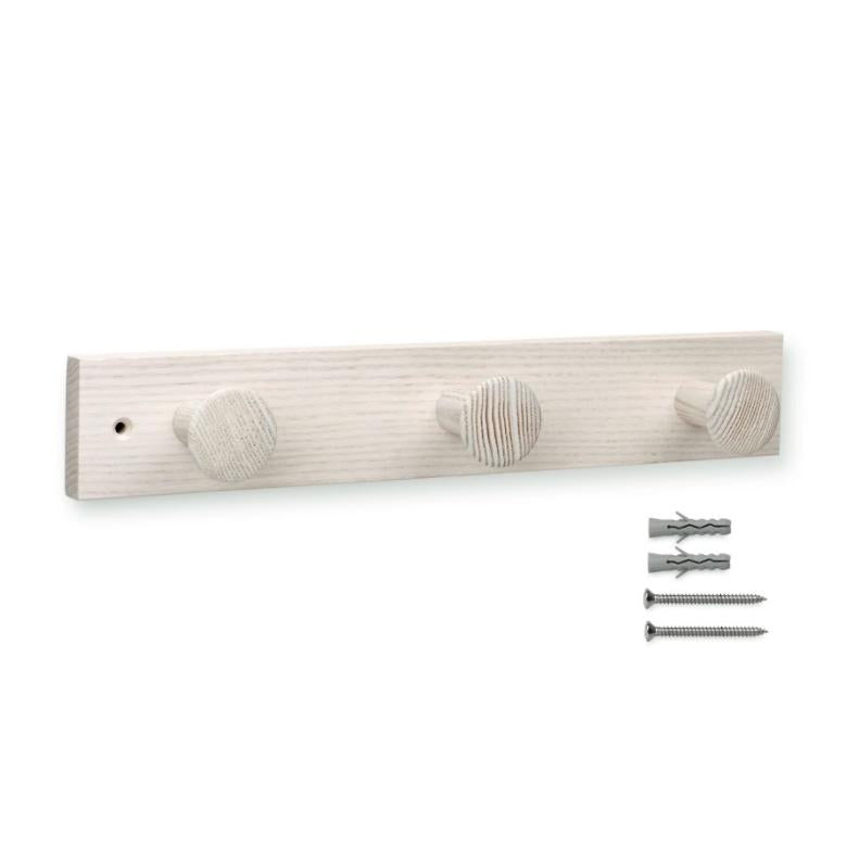 Colgador fresno 3 pomos con textura Lila