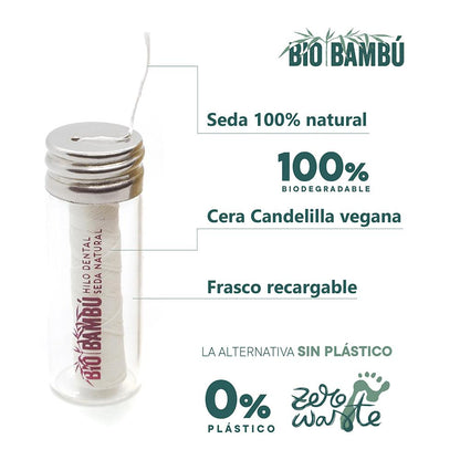 Hilo Dental de Seda Natural 30m Recargable
