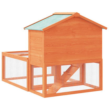 Conejera Jaula De Animales Con Patio Exterior Madera_4