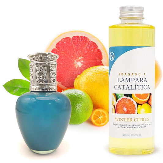 Lámpara Catalítica Aqua Marina + Aroma Winter Citrus 500ml - Elimina Malos Olores, Perfuma Y Mejora La Calidad Del Aire_0