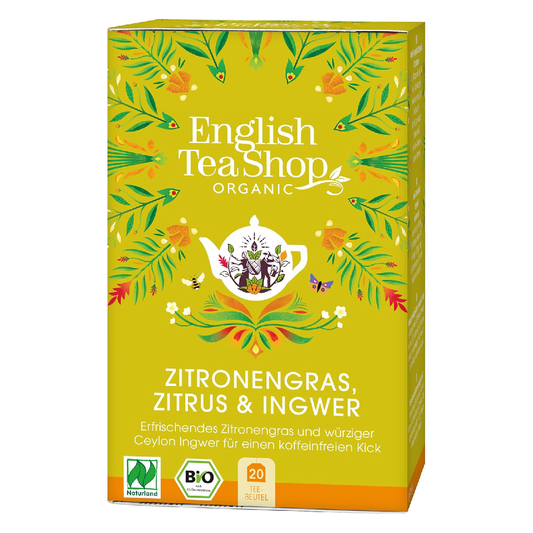 Té de Lemongrass, Jengibre y Cítricos Bio English Tea Shop 30 g (20 bolsitas de té)