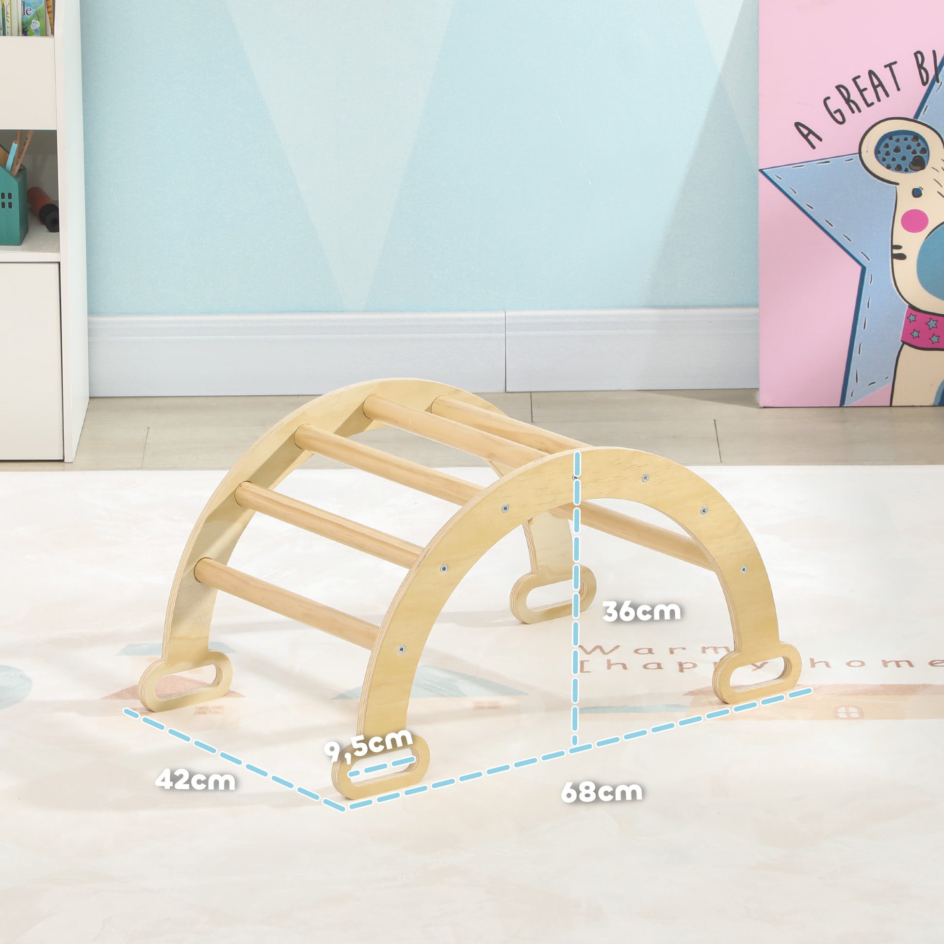 Aiyaplay Escalada Para Niños 2 En 1 Para Niños De 18-48 Meses 68x42x36cm Natural_2