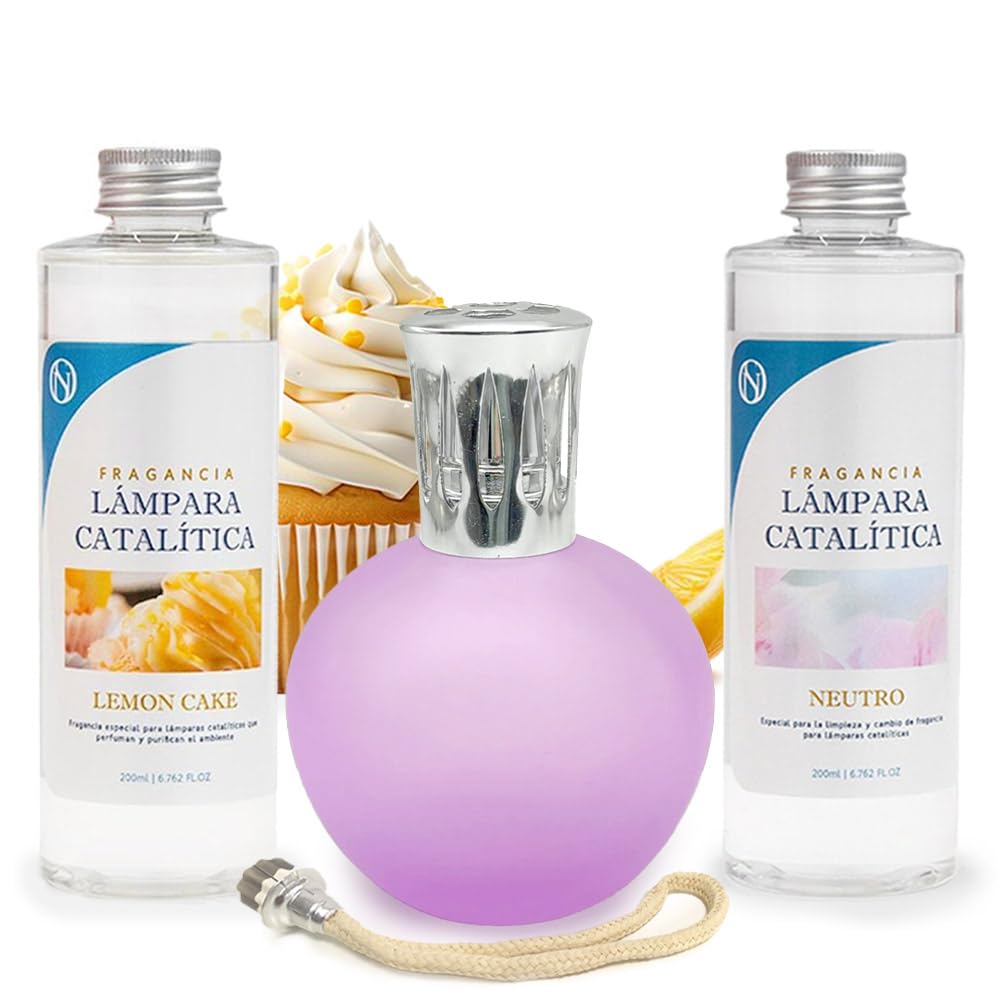 Pack Ahorro Lámpara Catalítica Fucsia Mate + Fragancia Lemon Cake 500ml + Limpiador Neutro 200ml + Mecha Repuesto_0