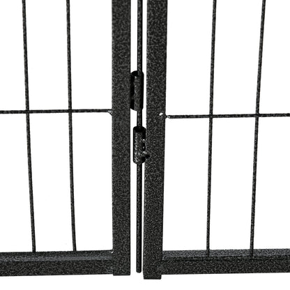 Pawhut Parque Para Perros De 12 Paneles Con 2 Puertas 80x60 Cm Gris_4