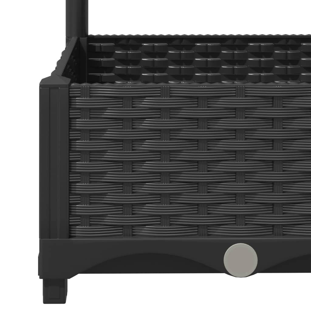 Jardinera De Jardín Con Enrejado, Color Negro, 120 X 40 X 121,5 Cm, Pp_5