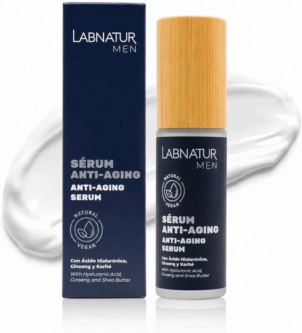 Sérum Facial para Hombre Labnatur 30 ml | Hidratación, Firmeza y Antiedad | Ácido Hialurónico y Ginseng | Vegano_2