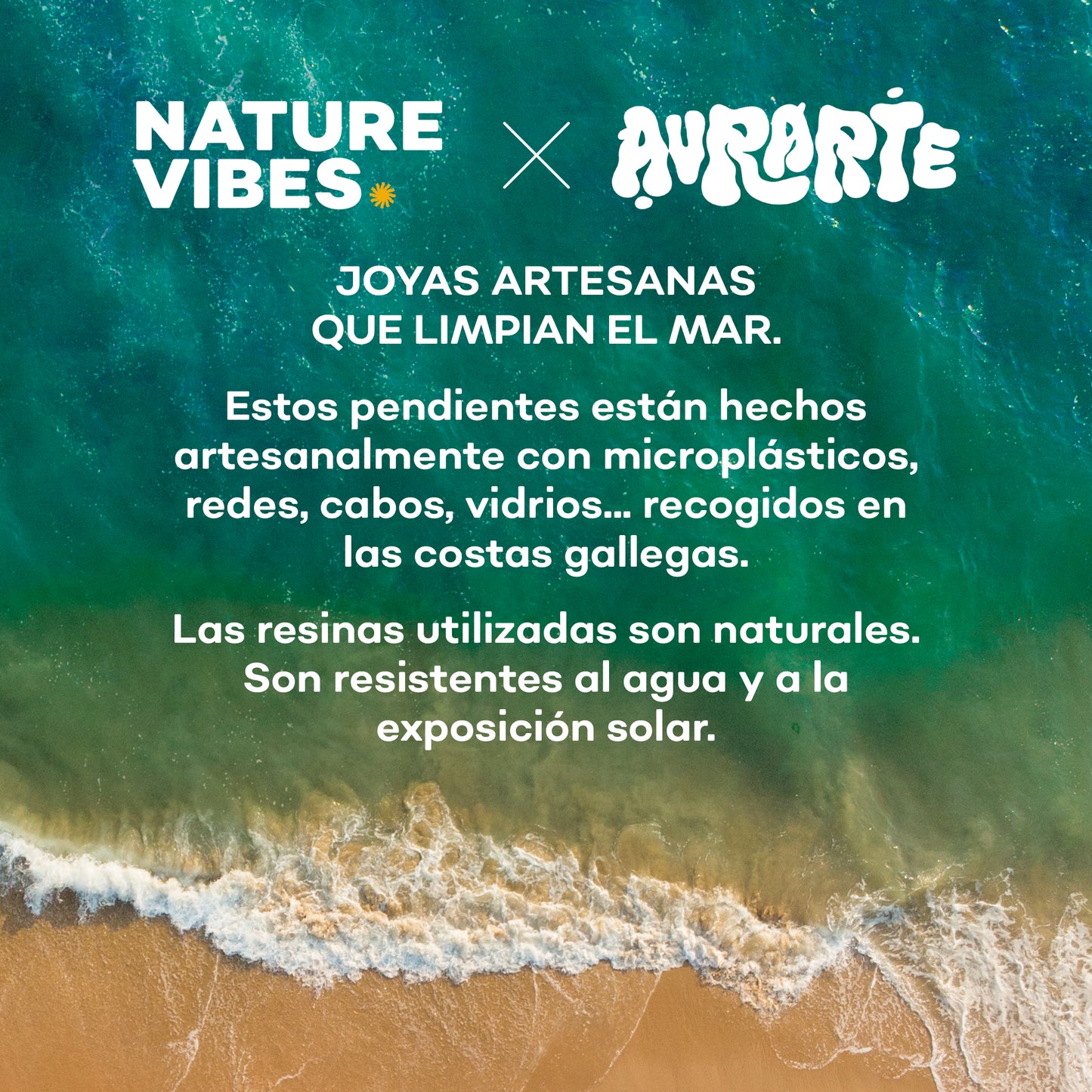 Pendientes de Aro Carnota – Vidrio de Mar y Microplástico Reciclado de Galicia - Nature Vibes_5