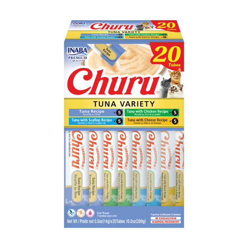 Churu Variedades de atún Snack cremoso para gatos 20 x 14 g