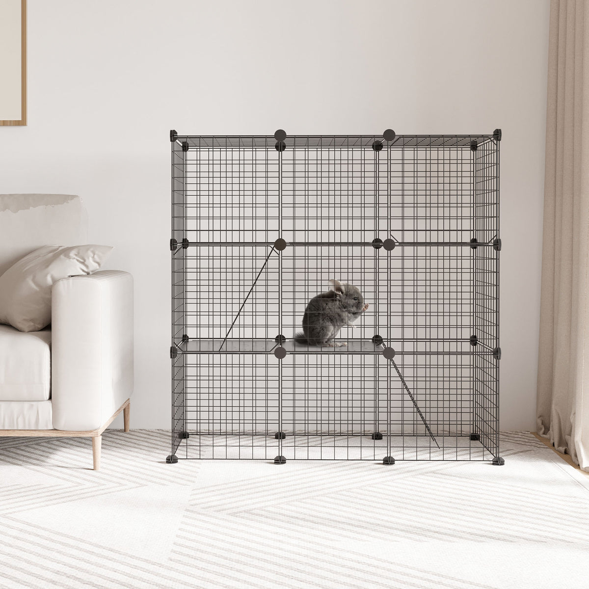 Pawhut Jaula Para Animales Pequeños De 31 Paneles 105x45x105 Cm_1