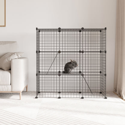 Pawhut Jaula Para Animales Pequeños De 31 Paneles 105x45x105 Cm_1