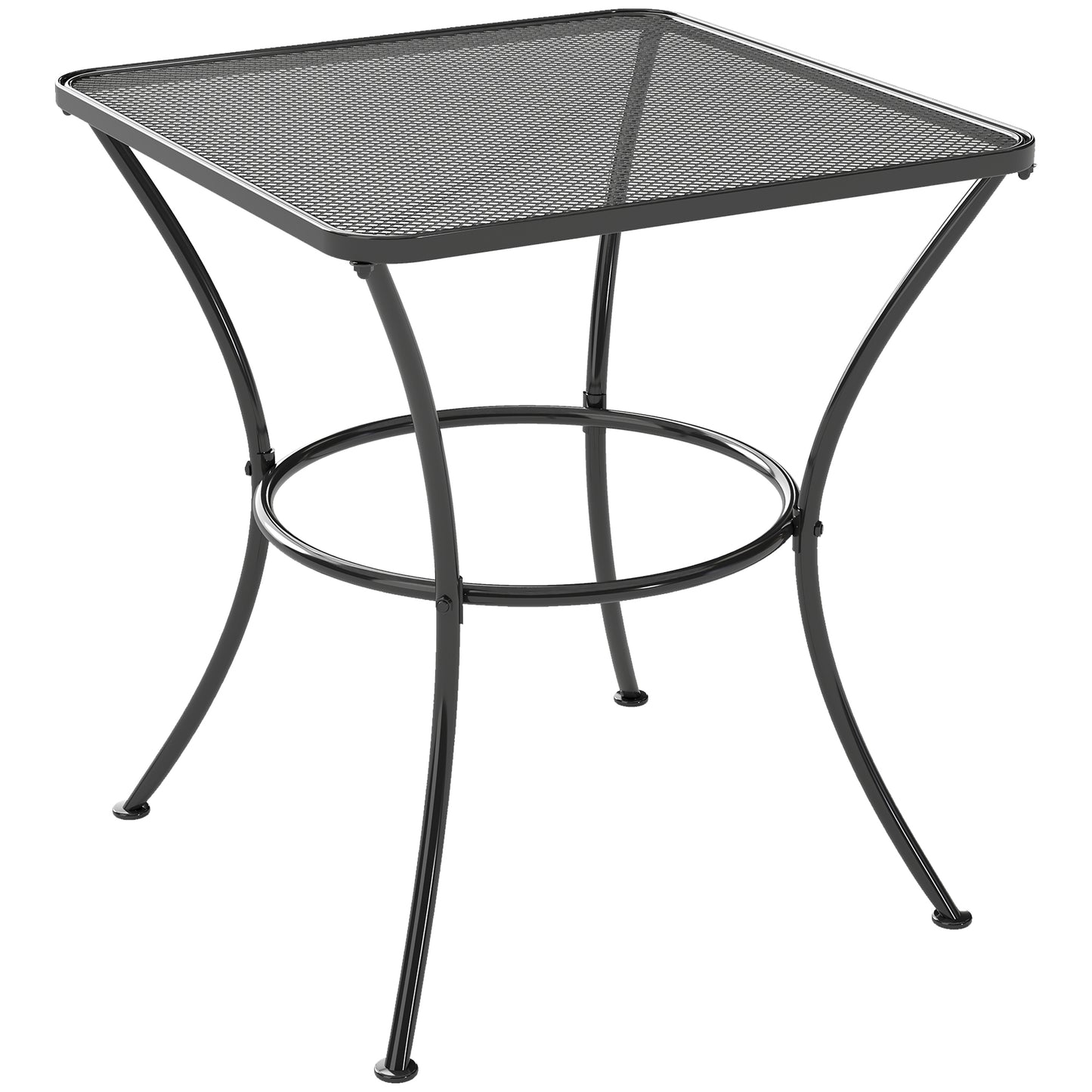 Outsunny Mesa De Jardín Cuadrada De Metal Para Terraza Balcón 45x45x50 Cm Negro_0