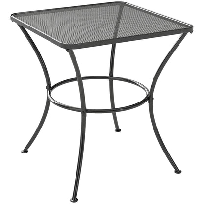 Outsunny Mesa De Jardín Cuadrada De Metal Para Terraza Balcón 45x45x50 Cm Negro_0