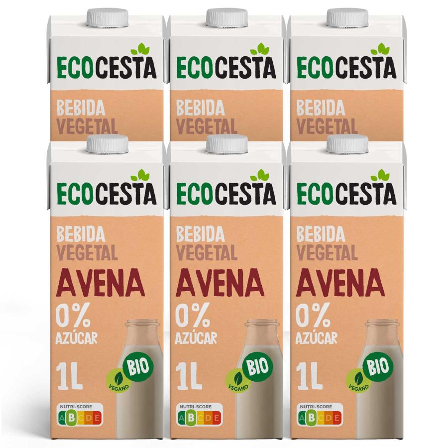Pack 6X Bebida Vegetal de Avena 0% Azúcar Bio Ecocesta 1L