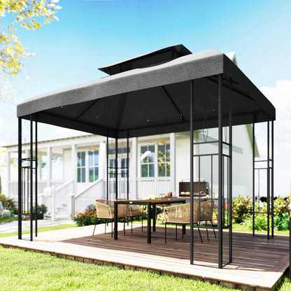 Outsunny Techo De Repuesto Para Cenador 4x3 M Techo Doble Anti-uv Gris Oscuro_3