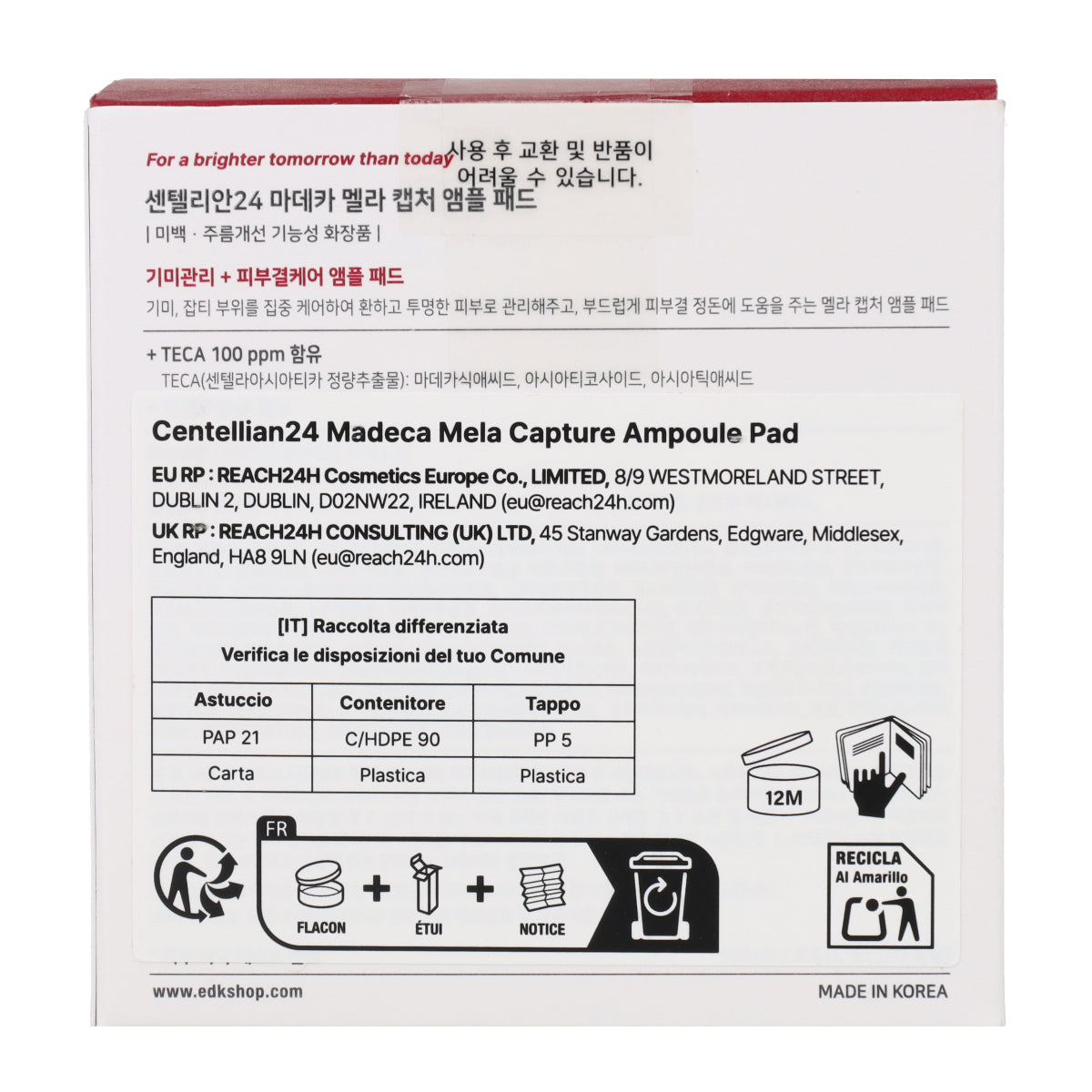 Madeca Mela Capture Ampoule Pad Centellian24 60pads