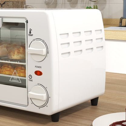 Homcom Horno Eléctrico Sobremesa 10 Litros 750w 36,5x26x22 Cm Blanco_4