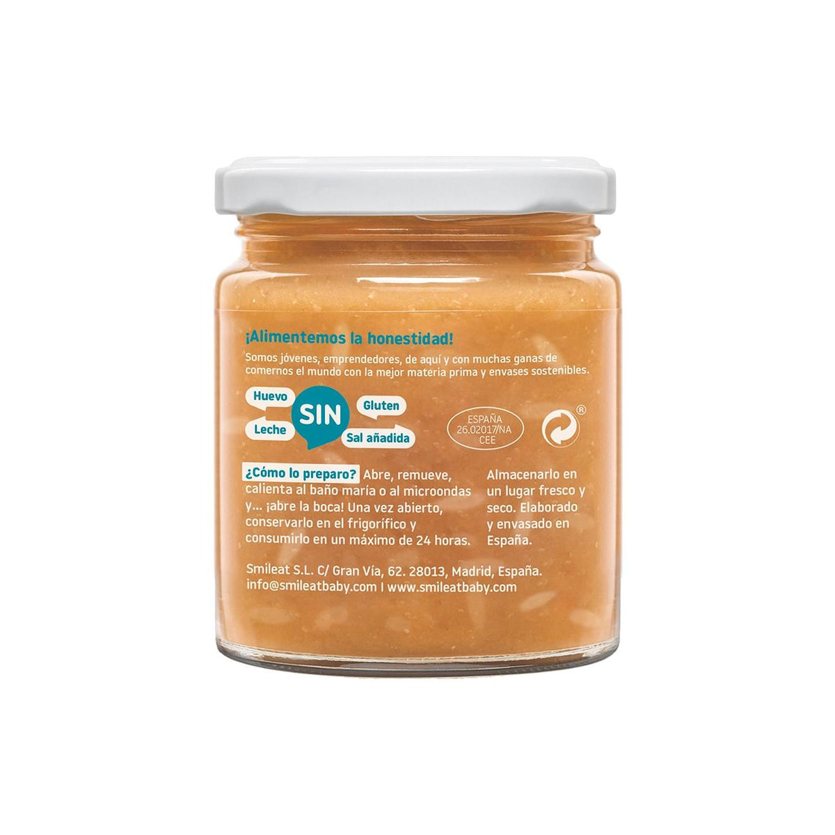 Tarrito de Arroz con Salmon y Guisantes ECO CA CHI TOS Smileat, 230g