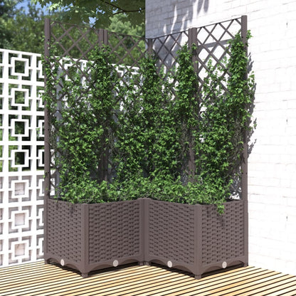 Jardinera Con Enrejado Pp Marrón 80x80x136 Cm_1