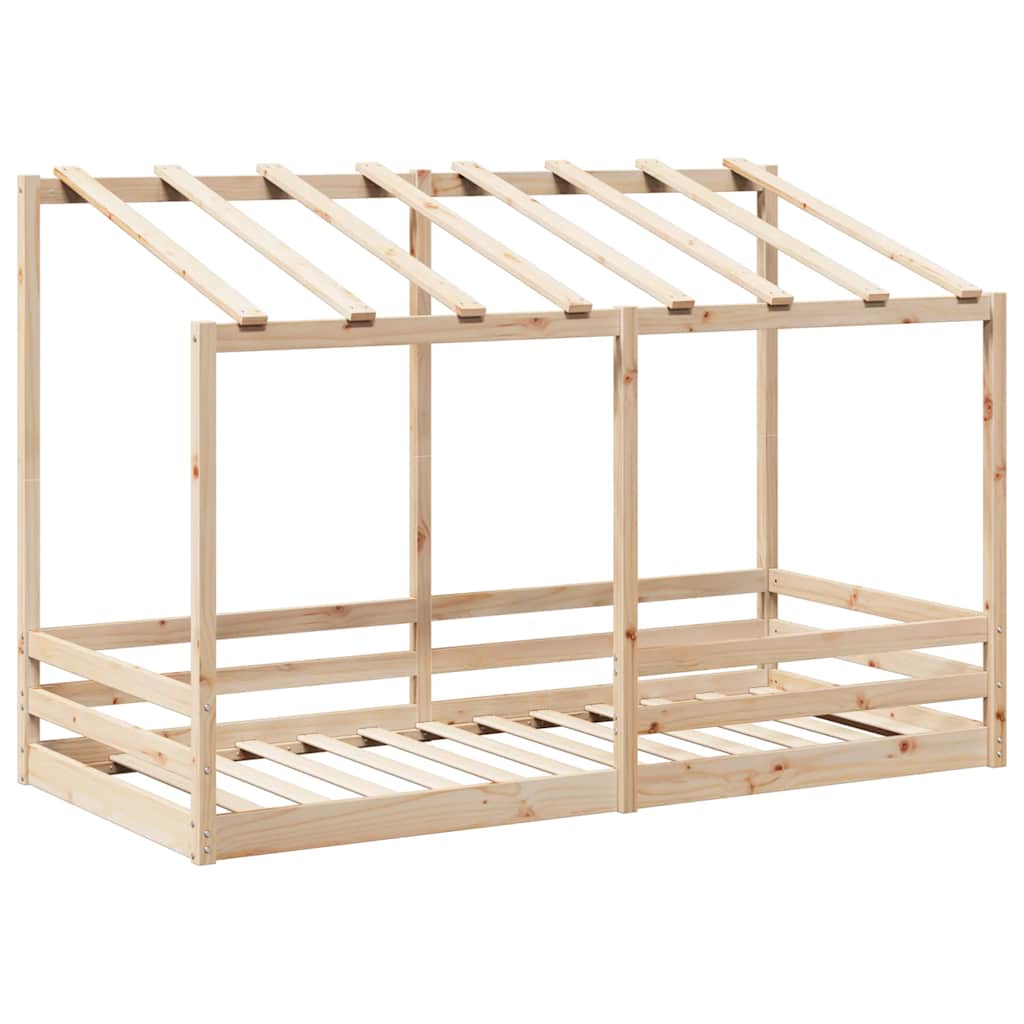 Cama Infantil Con Techo Madera Maciza Pino 90x200 Cm_2