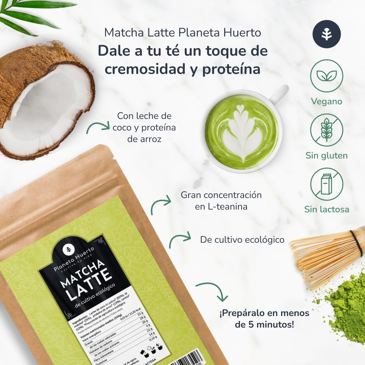 Matcha Latte ECO Planeta Huerto 200 g