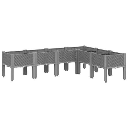 Jardinera Con Patas Pp Gris Claro 160x120x42 Cm_0