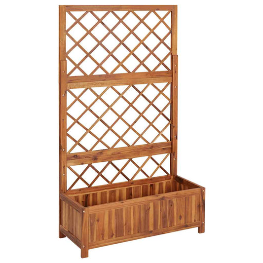 Arriate Con Enrejado Madera Maciza De Acacia 85x38x150 Cm_0