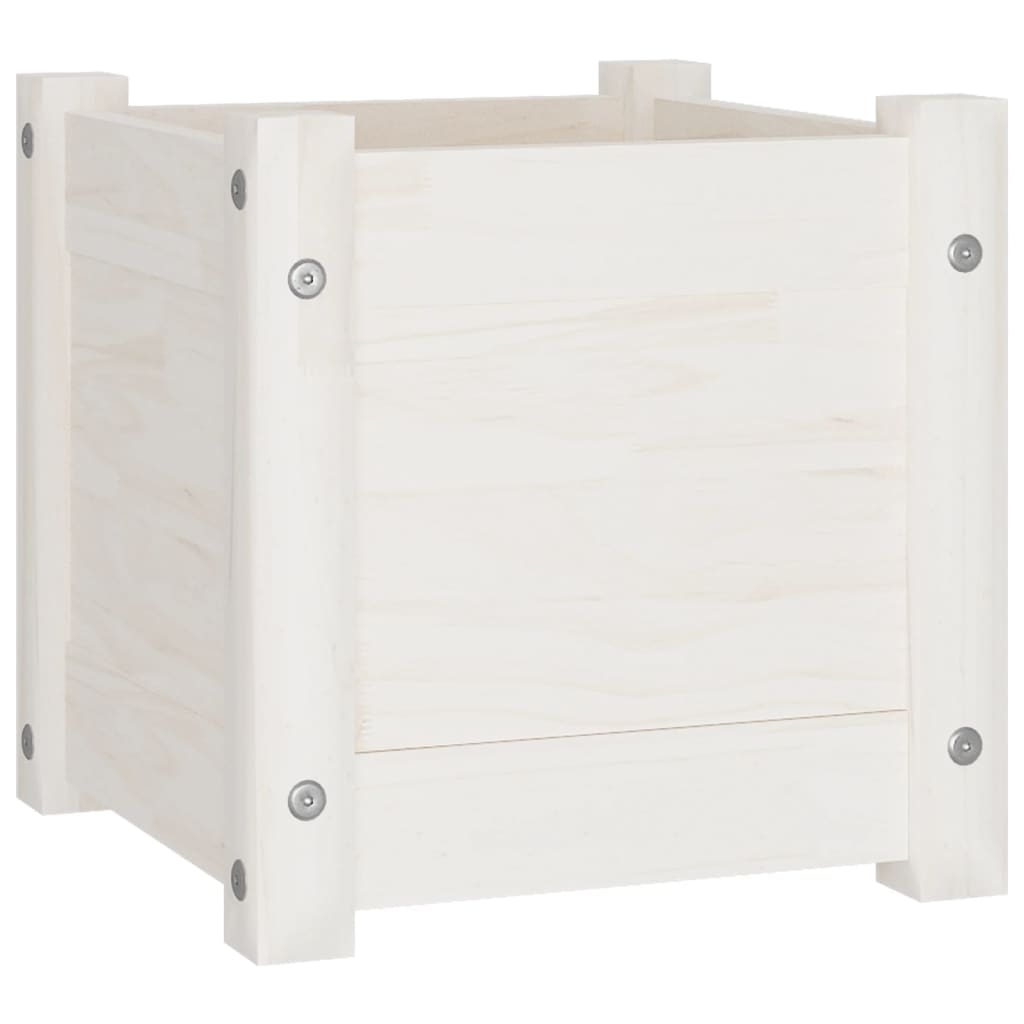 Jardinera De Madera Maciza De Pino Blanco 31x31x31 Cm_0