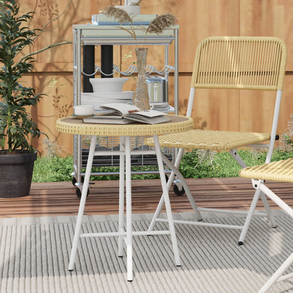 Outsunny Mesa Auxiliar De Ratán Sintético Carga 30 Kg 50x50x55 Cm Natural_1