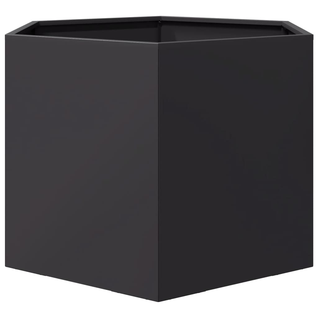 Jardinera Hexagonal Acero Negra 69x60x45 Cm_4