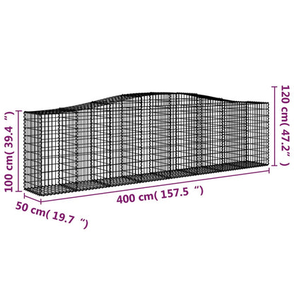 Cestas De Gaviones 10 Uds Forma De Arco Hierro 400x50x100/120cm_5
