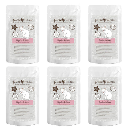 Pack Bigotes Felices (Vacuno) BIO Puromenu 6x100 g Comida húmeda Barf gatos